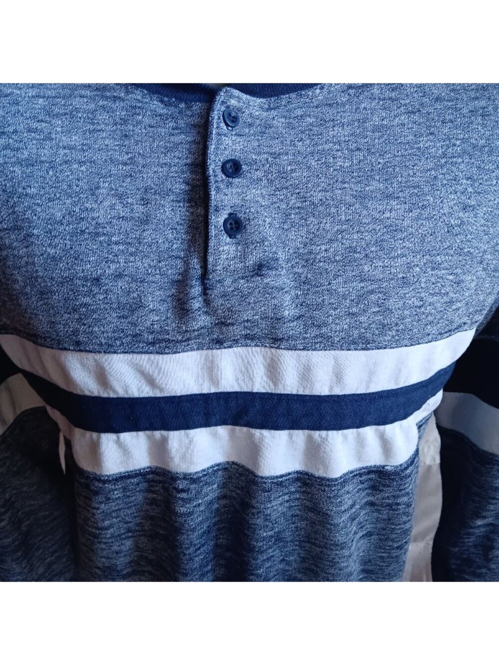 Vintage Nerd Pullover Shirt Medium 1980's Colorblock Henley Heather Sewn Geek